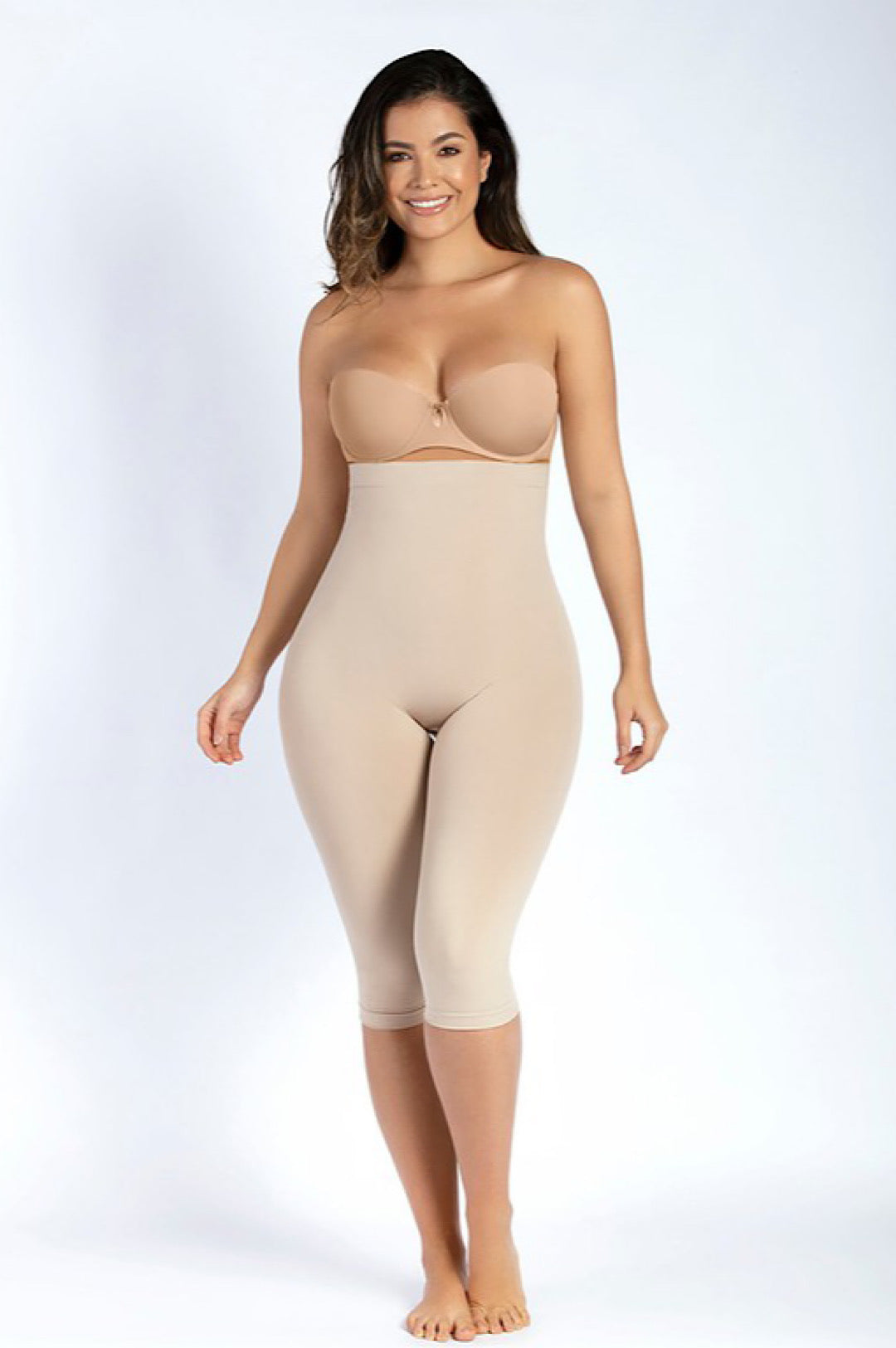 Nude Color High Waist Capri Length Shapewear
